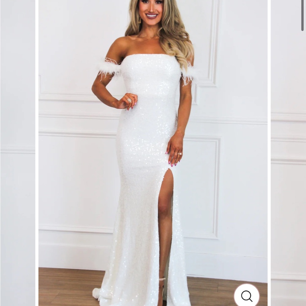 Elegant White Sequin Dress